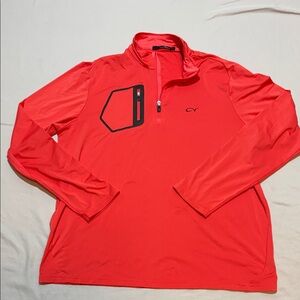 Men’s RLX Ralph Lauren Driver Luxury Half Zip Red/Orange Performance Pullover XL